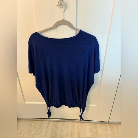 Lauren Ralph Lauren Women’s Royal Blue Oversized Off Shoulder T Shirt Size M - Picture 3 of 3